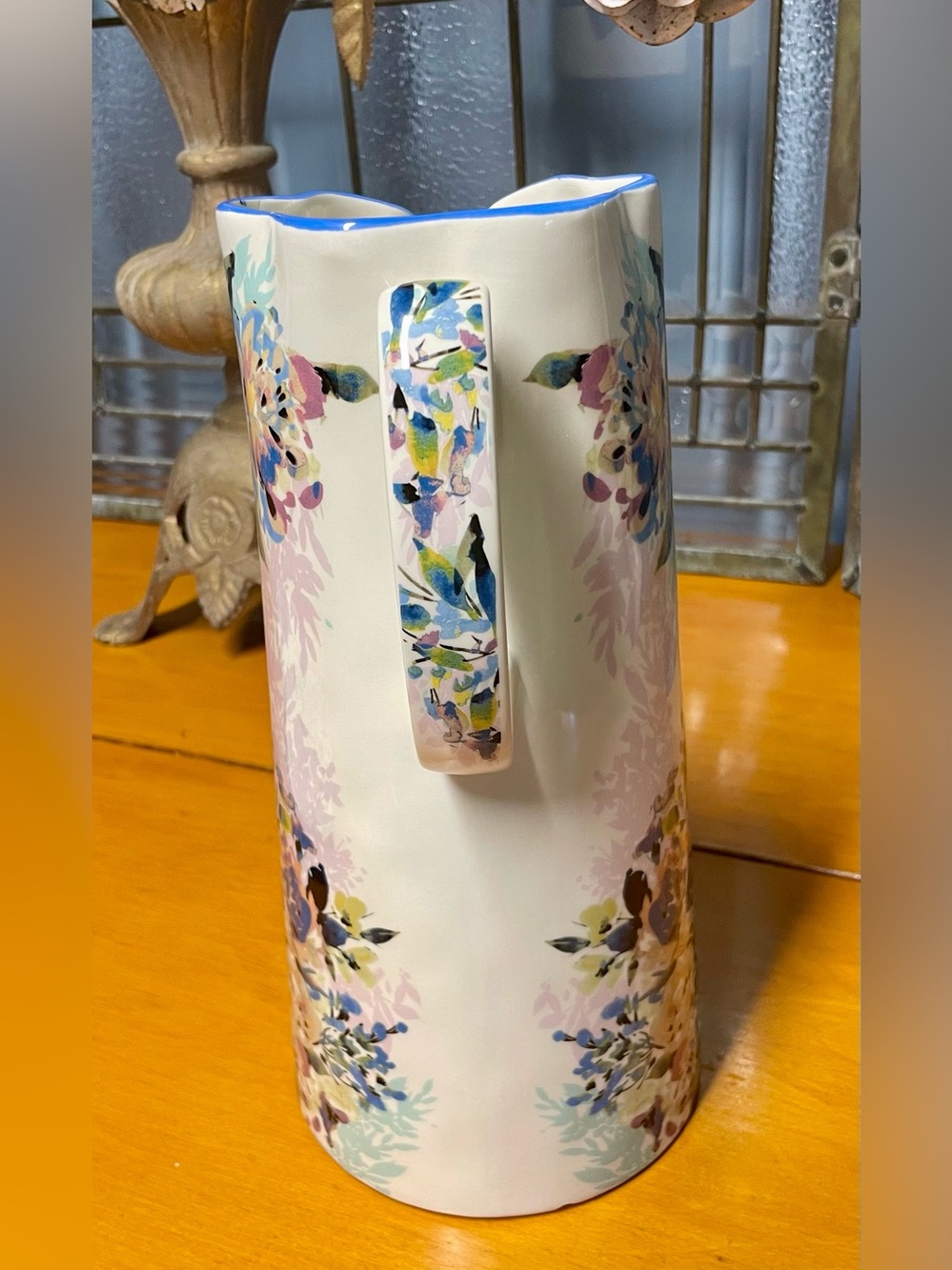 Anthropologie Gardenshire floral, handpainted Pitcher NEW - Picture 6 of 9